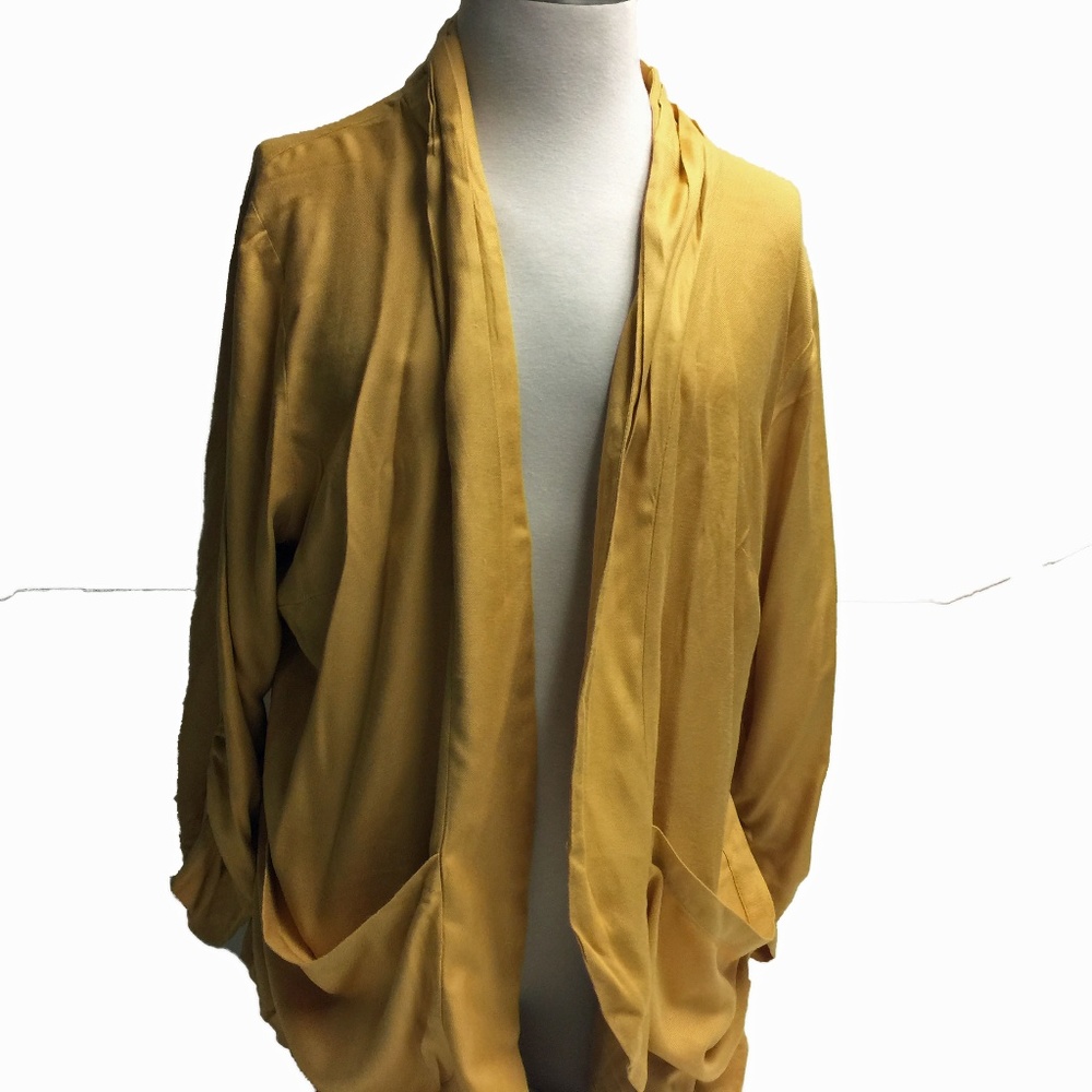 AMERICAN RAG CIE Mustard Yellow Open Cardigan